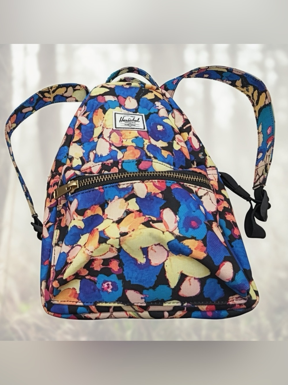 Herschel Y2K Mini Floral Backpack Multicolor Abstract Print Gold Hardware Indie - Picture 8 of 8